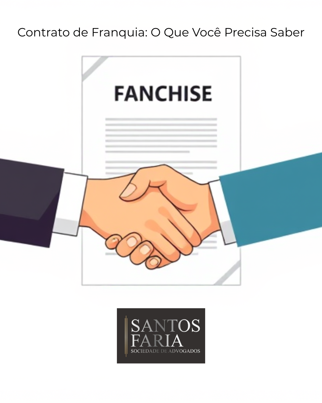 Ilustração explicando o contrato de franquia, seus benefícios e funcionamento conforme a Lei 13.966/2019