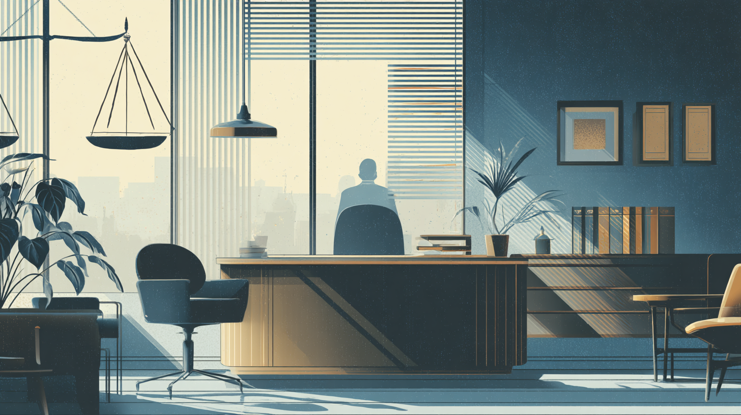 Ilustração conceitual de proteção ao trabalhador com saúde mental, estabilidade e dignidade no emprego