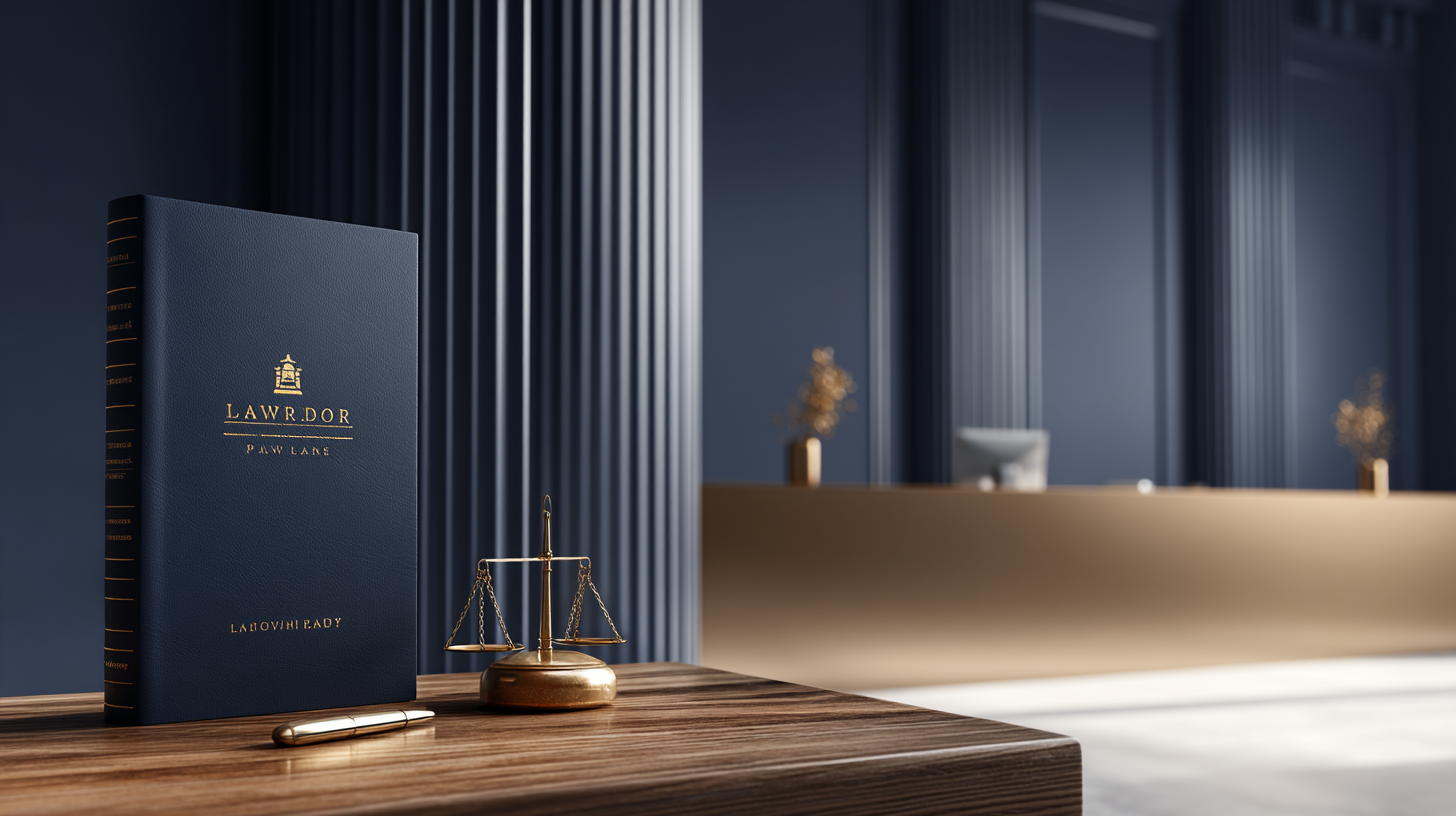 Balança da justiça sobre mesa corporativa representando direitos trabalhistas