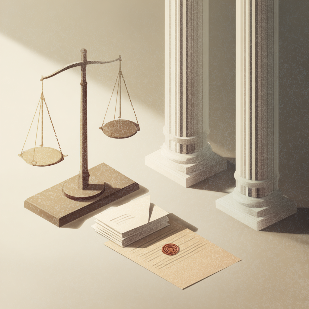 Ícone de balança da justiça representando decisão do STJ sobre representação processual