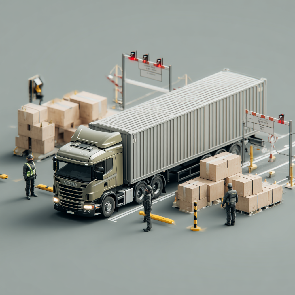 Caminhão de carga apreendido pela Receita Federal, ilustrando artigo jurídico sobre perdimento de veículo e responsabilidade do proprietário de boa-fé