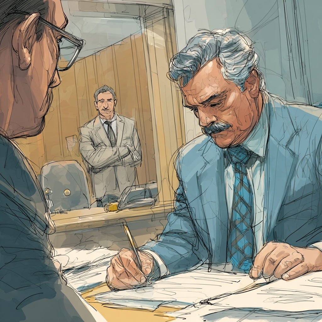 “Advogado analisando processo de desacato no Juizado Especial Criminal do TJES”